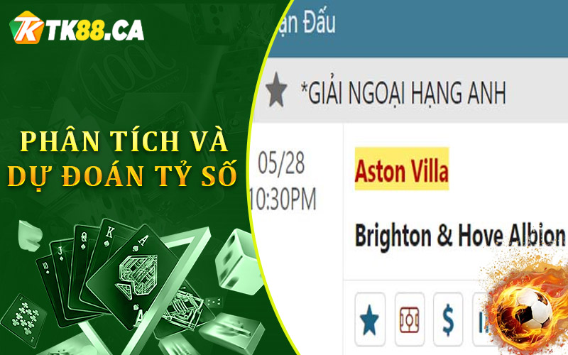 Phân tích và dự đoán tỷ số trận đấu giữa Aston Villa và Brighton Phân tích và dự đoán tỷ số trận đấu giữa Aston Villa và Brighton